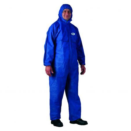 Coverguard - Combinaison bleue SMS 'FIRE RETARDANT' 65g/m2 avec capuche (Conditionnement : CARTON - 25)