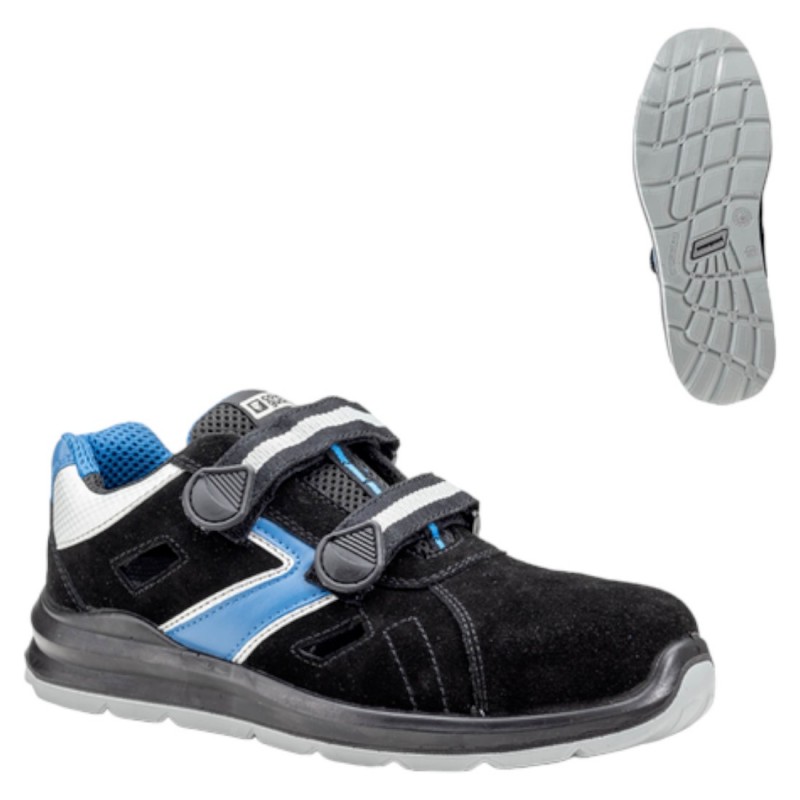 Coverguard - Sandale de sécurité Basse Cuir velours Noir/Bleu S1P (LARIMAR)