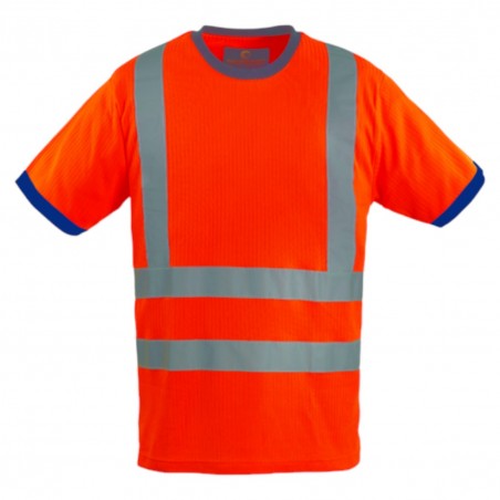Coverguard - T-shirt manches courtes YARD (Orange HV/Marine)