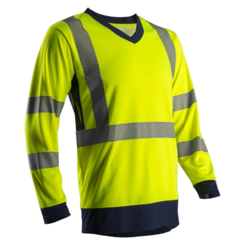 Coverguard - T-shirt manches longues - Jaune HV/Marine SUNO