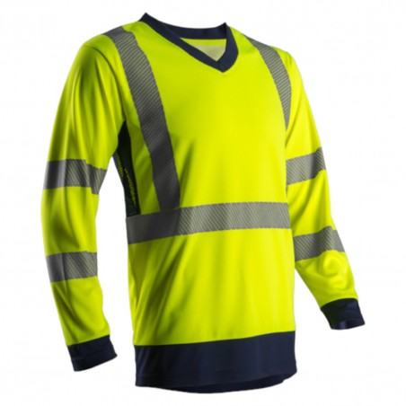 Coverguard - T-shirt manches longues - Jaune HV/Marine SUNO