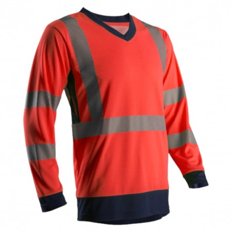 Coverguard - T-shirt manches longues - Rouge HV/Marine SUNO (Conditionnement)