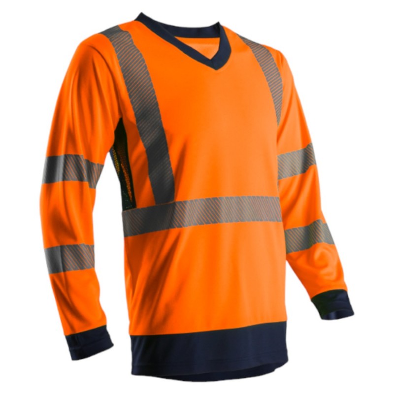 Coverguard - T-shirt manches longues Orange HV/Marine SUNO