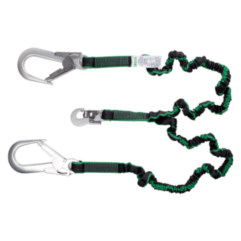 Coverguard - Longe double à absorbeur sangle élastique avec absorbeur d'énergie intégré et 2 connecteurs aluminium ouvert