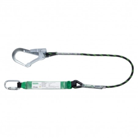 Coverguard - Longe à absorbeur EDGE en corde tressée avec connecteur acier ouverture 50mm (1,5 m) - EN355, CNB/P/11.074 - NY