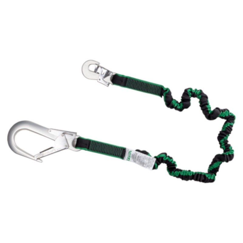 Coverguard - Longe à absorbeur sangle élastique avec énergie d'absorbeur intégré et 2 connecteurs aluminium ouverture 60m