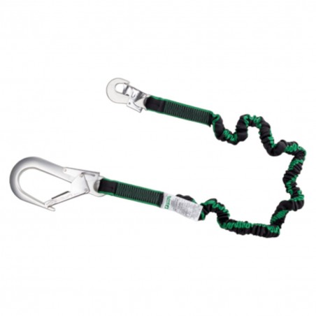 Coverguard - Longe à absorbeur sangle élastique avec énergie d'absorbeur intégré et 2 connecteurs aluminium ouverture 60m