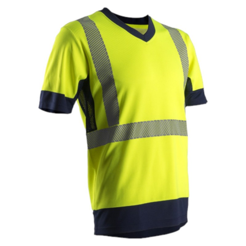 Coverguard - T-shirt manches courtes Jaune HV/Marine KOMO (Conditionnement)