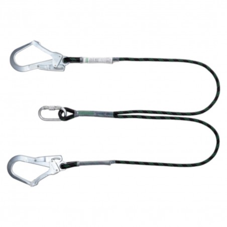 Coverguard - Longe double de retenue corde tressée avec 2 connecteurs acier ouverture 50mm 1,5 m - EN354 (CYDONIA)