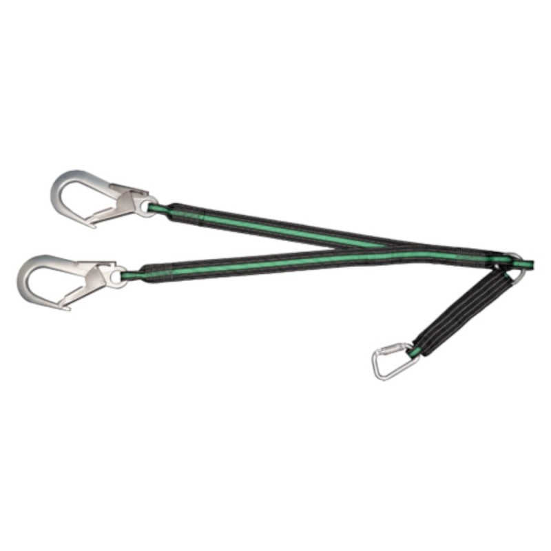 Coverguard - Longe double a absorbeur d'énergie avec 2 connecteurs aluminium ouverture 60mm (1,5 m) - CASSIA