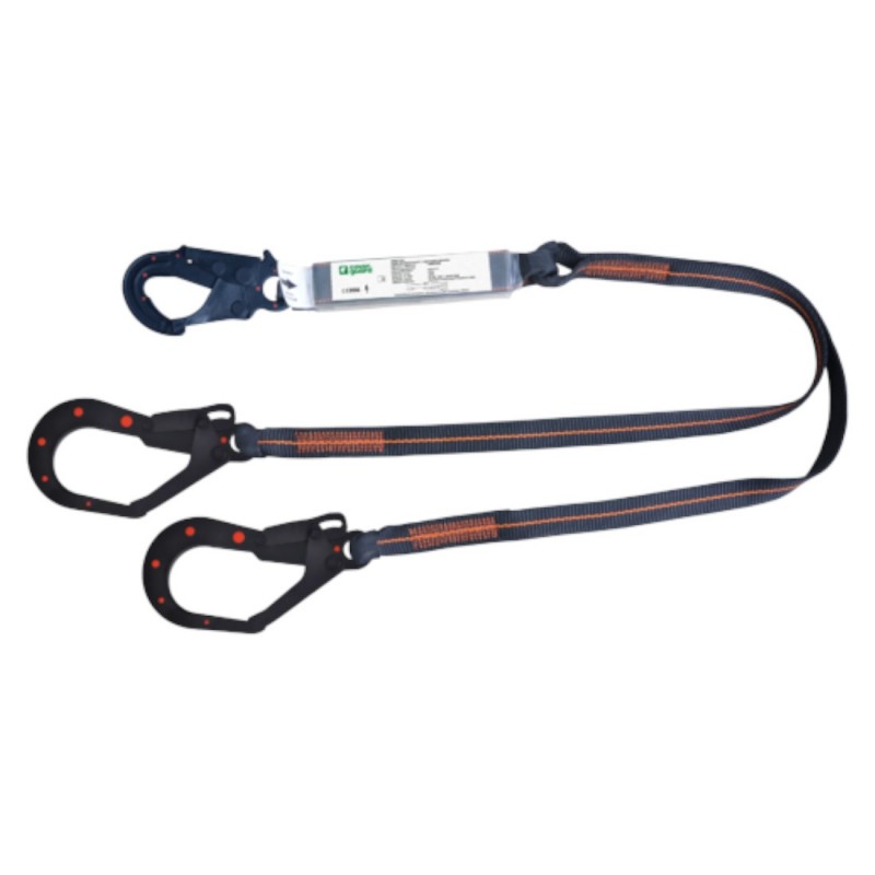 Coverguard - Longe double à absorbeur diélectrique 1,8 m avec connecteurs automatiques ouverture 55mm (ARECA)