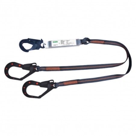 Coverguard - Longe double à absorbeur diélectrique 1,8 m avec connecteurs automatiques ouverture 55mm (ARECA)