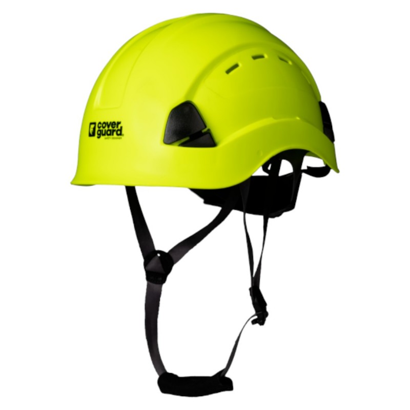 Coverguard - Casque de travail en hauteur jaune fluo ALTAI WIND (coque ABS et jugulaire 3 points, EN397 / LD / -30°)