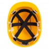 "Coverguard - Casque de chantier jaune PELICANO (harnais textile 6 points serrage molette, jugulaire 2 points)"