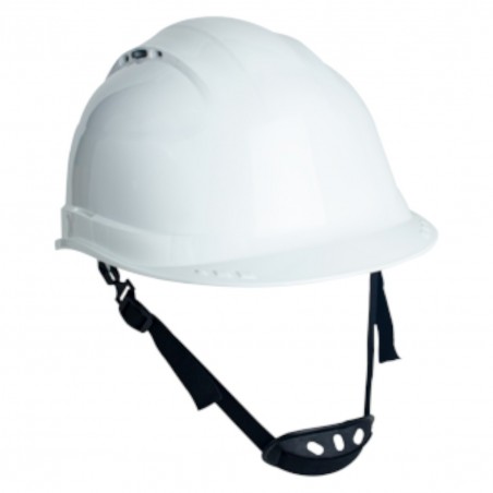Coverguard - Casque de chantier PELICANO blanc harnais textile 6 points serrage molette, jugulaire 2 points (Conditionnement)