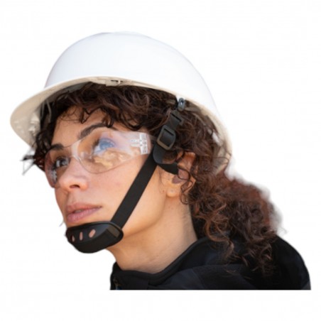 Coverguard - Casque de chantier PELICANO blanc harnais textile 6 points serrage molette, jugulaire 2 points (Conditionnement)