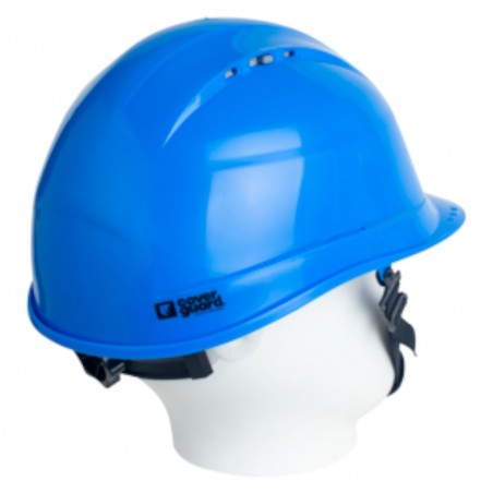 Coverguard - Casque de chantier bleu PELICANO (harnais textile 6 points serrage molette, jugulaire 2 points)