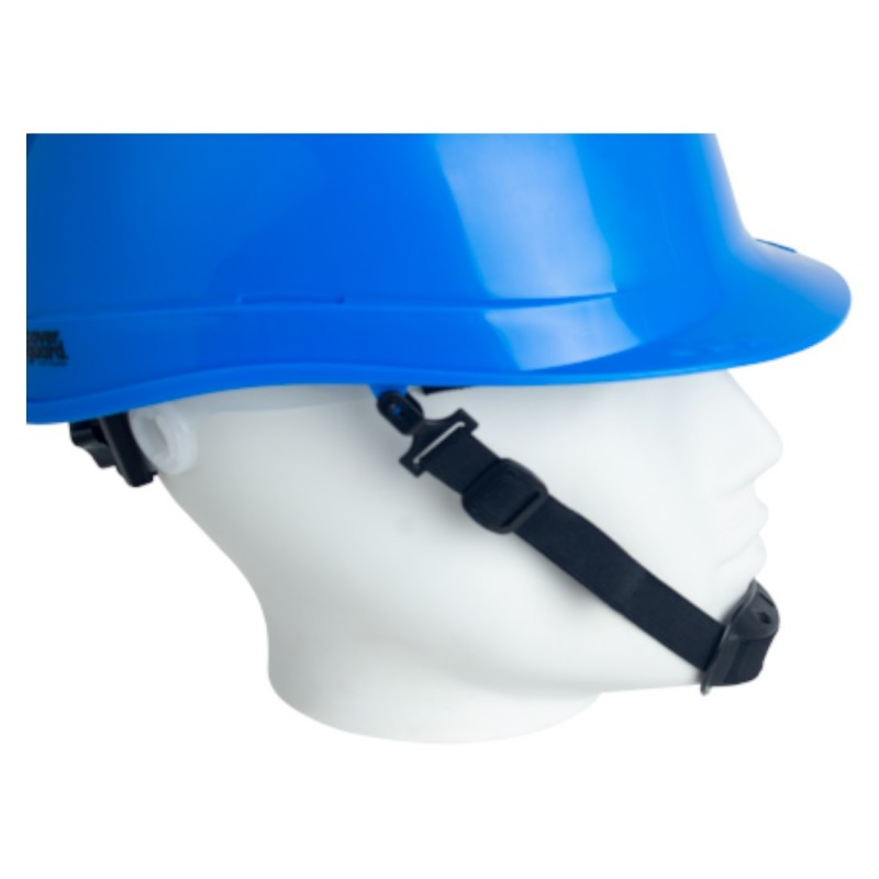 Coverguard - Casque de chantier bleu PELICANO (harnais textile 6 points serrage molette, jugulaire 2 points)