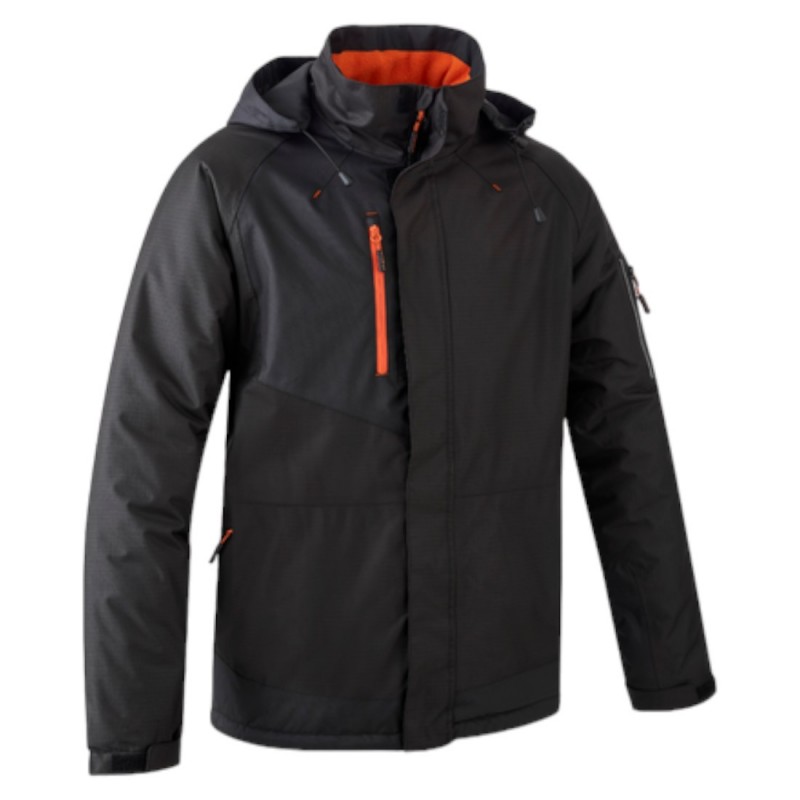 Coverguard - Parka de travail chaude et résistante Ripstop YUZU noir et orange