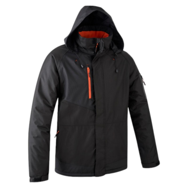 Coverguard - Parka de travail chaude et résistante Ripstop YUZU noir et orange