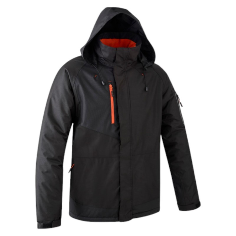 Coverguard - Parka de travail chaude et résistante Ripstop YUZU noir et orange