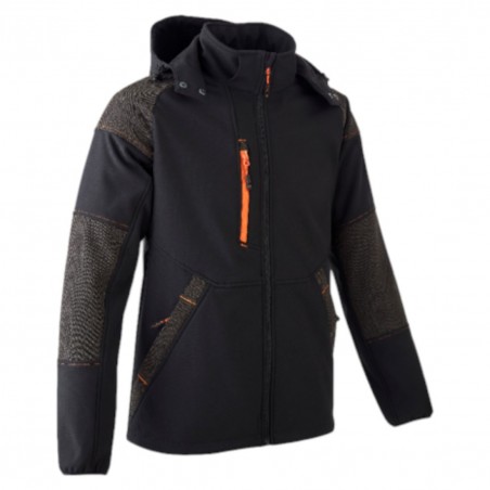 Coverguard - Veste Softshell chaude imperméable et résistante YUKI II noir et orange