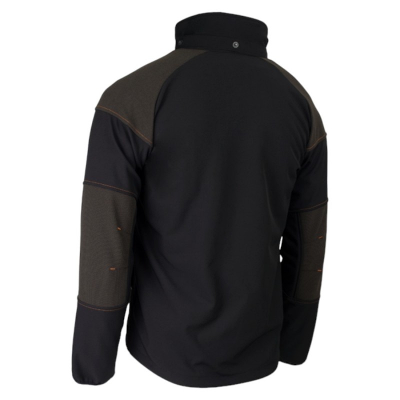 Coverguard - Veste Softshell chaude imperméable et résistante YUKI II noir et orange