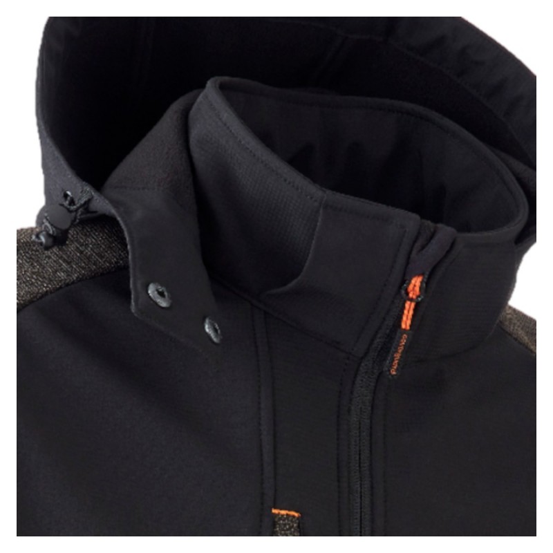 Coverguard - Veste Softshell chaude imperméable et résistante YUKI II noir et orange