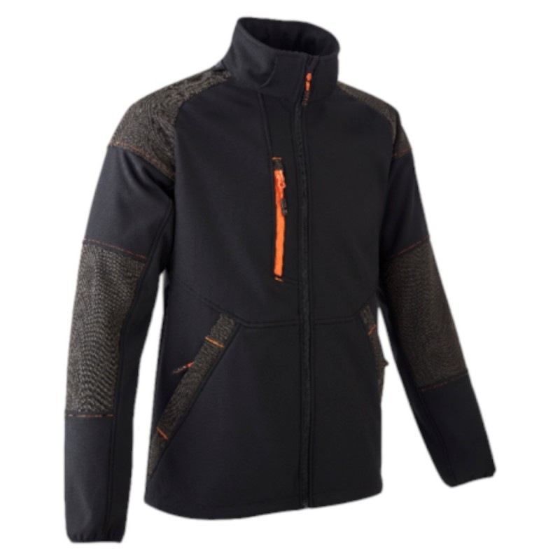 Coverguard - Veste Softshell chaude imperméable et résistante YUKI II noir et orange