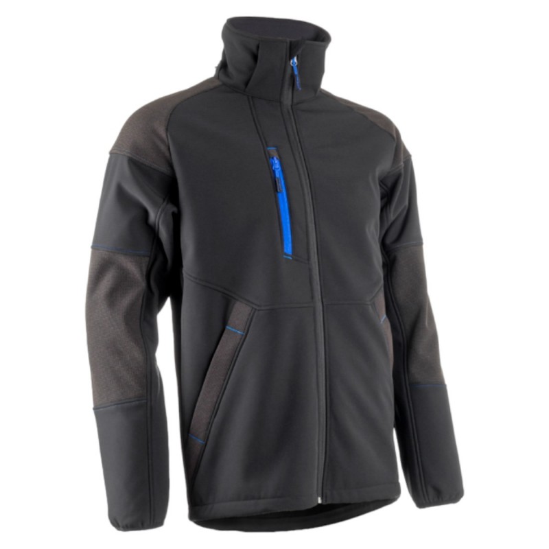 Coverguard - Veste Softshell chaude imperméable et résistante YUKI II noir et bleu