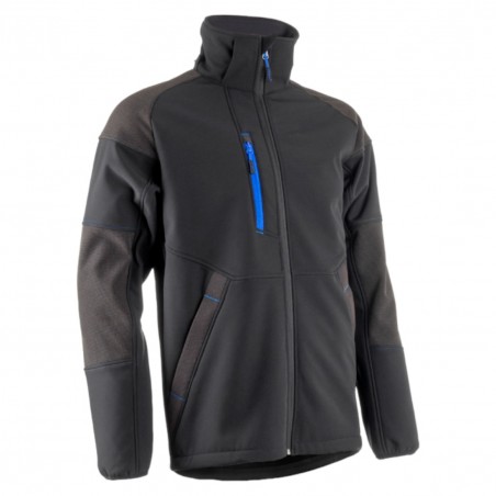 Coverguard - Veste Softshell chaude imperméable et résistante YUKI II noir et bleu