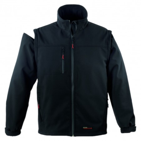 Coverguard - Veste Softshell 2 en 1 transformable sans manches YANG 2 en 1 noir