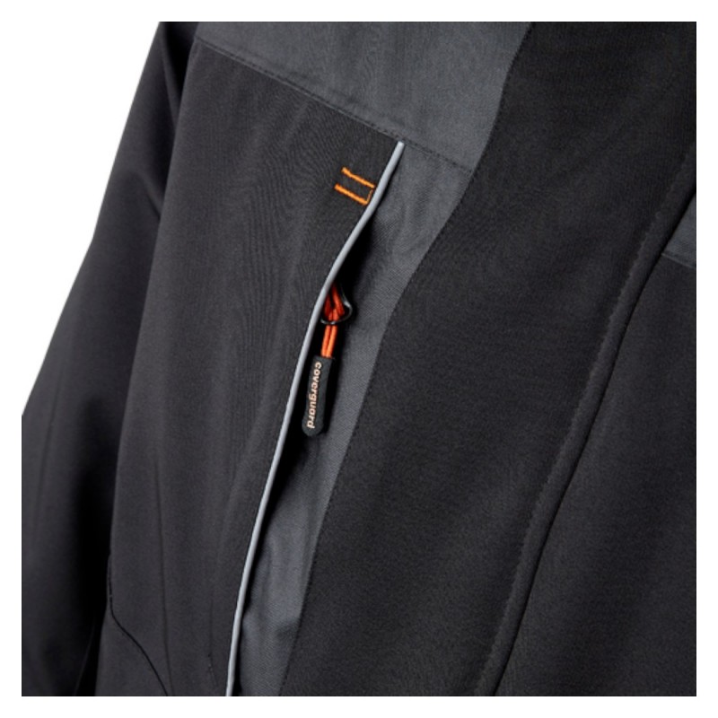 Coverguard - Parka imperméable matelassée double polaire avec zip central TAMIA noir et orange