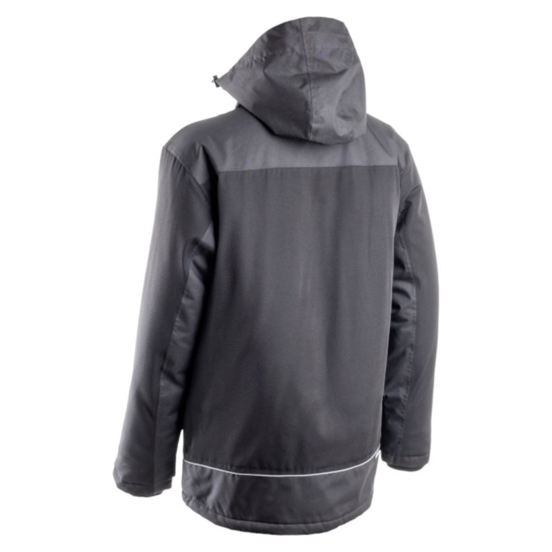 Coverguard - Parka imperméable matelassée double polaire avec zip central TAMIA noir et bleu