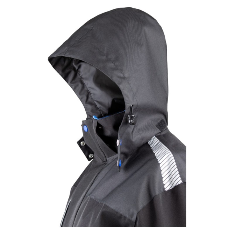 Coverguard - Parka imperméable matelassée double polaire avec zip central TAMIA noir et bleu