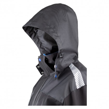 Coverguard - Parka imperméable matelassée double polaire avec zip central TAMIA noir et bleu