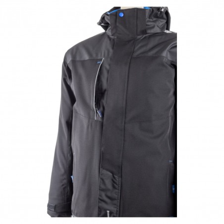 Coverguard - Parka imperméable matelassée double polaire avec zip central TAMIA noir et bleu