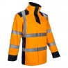 Coverguard - Parka chaude et légère imperméable et matelassée haute visibilité SOKOBIE orange et bleu marine