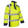 Coverguard - Parka chaude et légère imperméable et matelassée haute visibilité SOKOBIE jaune et bleu marine