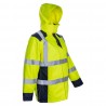 Coverguard - Parka chaude et légère imperméable et matelassée haute visibilité SOKOBIE jaune et bleu marine