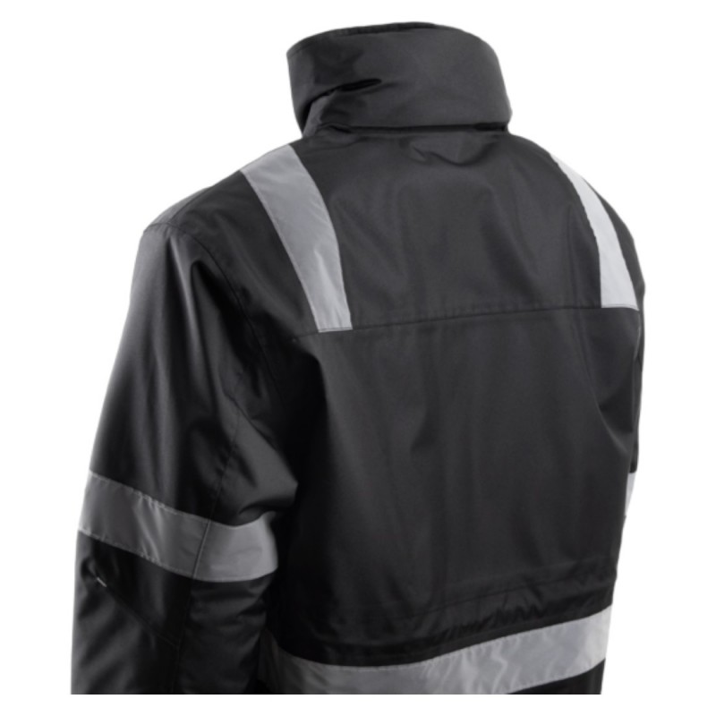 Coverguard - Parka de travail matelassée avec bandes réflectives SECURITE noir