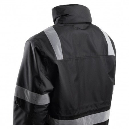 Coverguard - Parka de travail matelassée avec bandes réflectives SECURITE noir