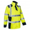 Coverguard - Parka de pluie imperméable renforcée Ripstop haute visibilité SANGAKU jaune et bleu marine
