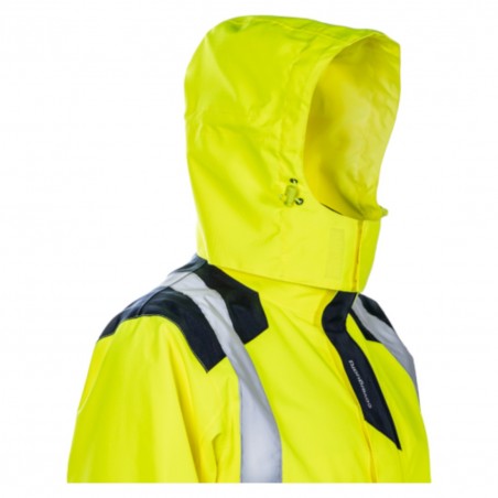 Coverguard - Parka de pluie imperméable renforcée Ripstop haute visibilité SANGAKU jaune et bleu marine