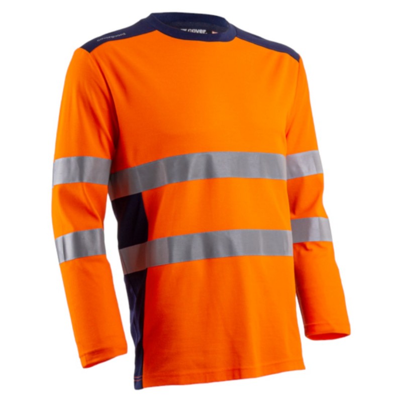Coverguard - Tee-shirt manches longues haute visibilité RIKKA orange et bleu marine
