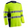 Coverguard - Tee-shirt manches longues haute visibilité RIKKA jaune et bleu marine