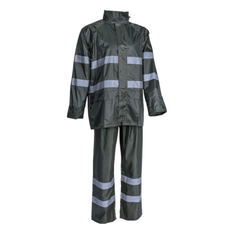 Coverguard - Ensemble de pluie imperméable avec bandes réfléchissantes RAINET vert