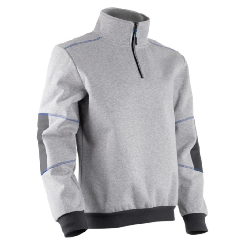 Coverguard - Sweat-shirt avec col montant zippé ORCKA gris clair