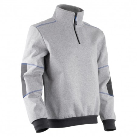 Coverguard - Sweat-shirt avec col montant zippé ORCKA gris clair