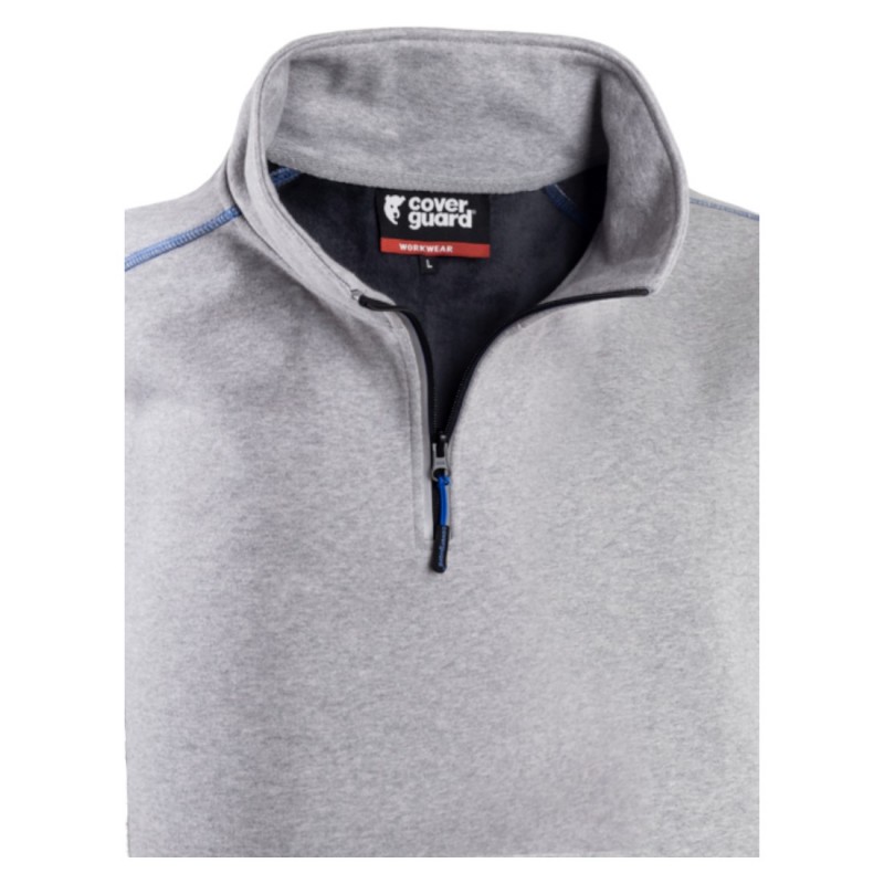 Coverguard - Sweat-shirt avec col montant zippé ORCKA gris clair